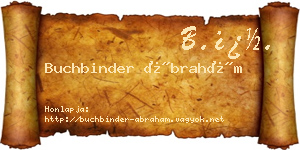 Buchbinder Ábrahám névjegykártya
